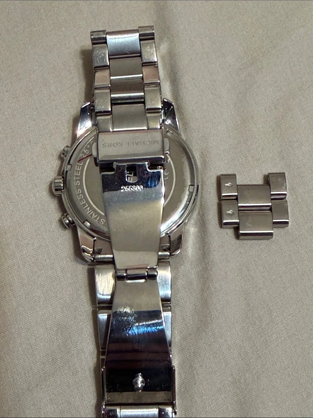 Michael Kors Silver Watch with Rose Gold Accents